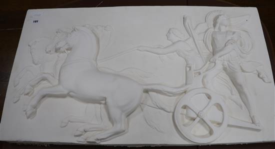 A plaster relief Nike and Alexander W.97cm. H.53cm